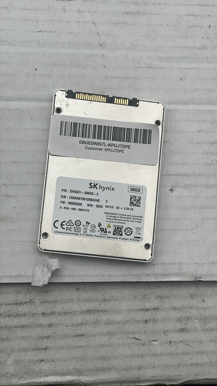 SK Hynix Gold SHGS31-500GS 2 500GB 2.5" SATA III Internal SSD Solid State Drive