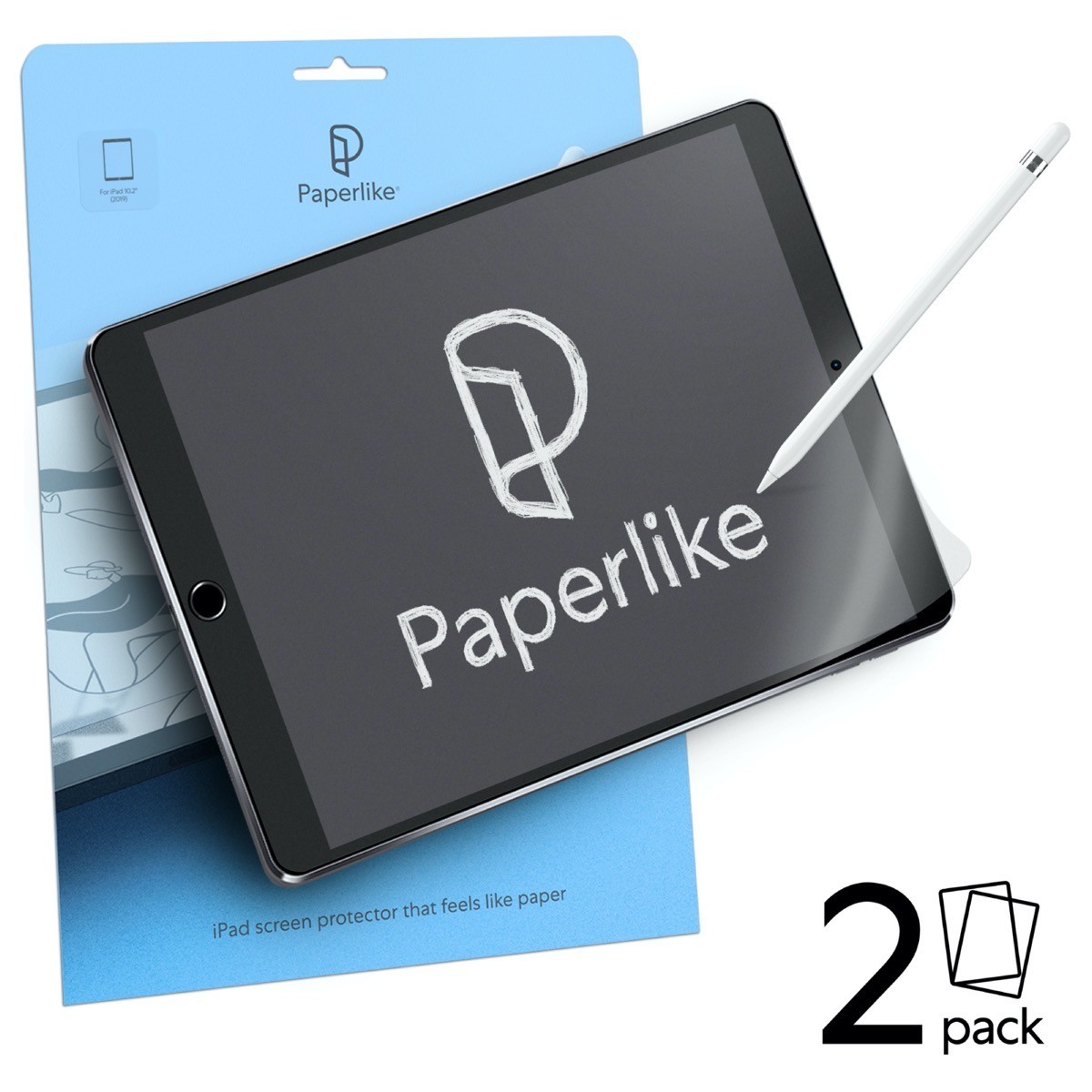 Paperlike 2 Pack iPad 10.2"- Screen Protector for Drawing/Writing Like On Paper