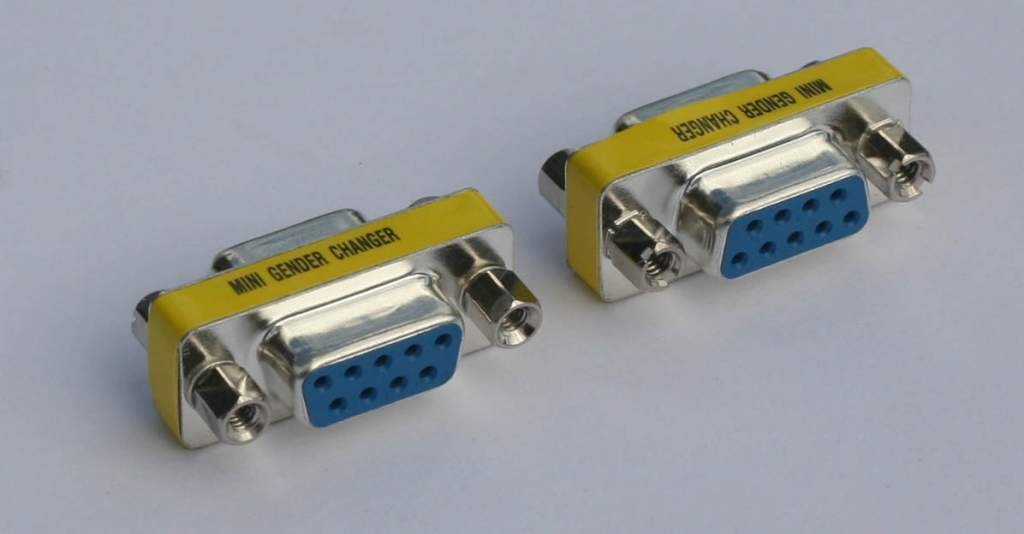 DB9 Female to Female FF Slimline Gender Changer