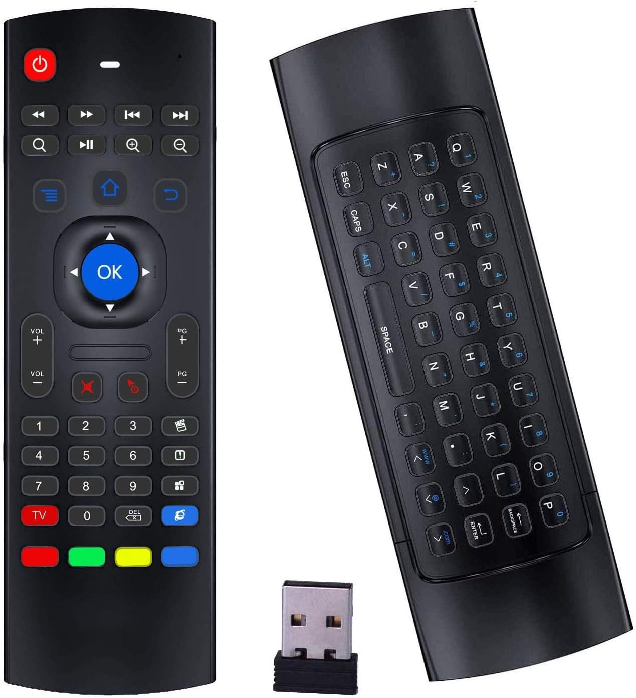 Air Mouse Remote MX3 Pro, 2.4G Wireless Mini Keyboard, Universal Black
