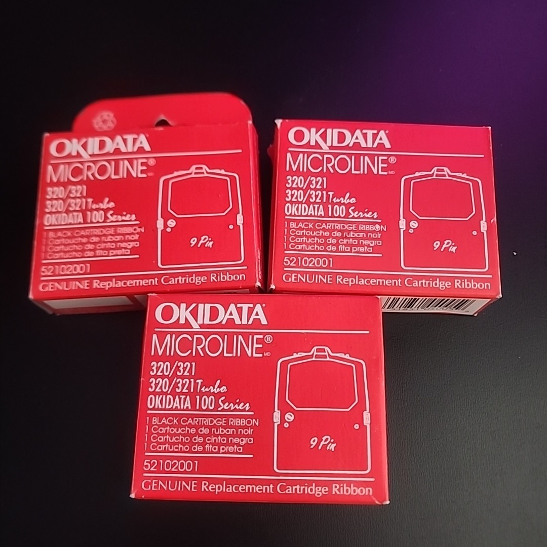 Okidata Black Nylon Ribbon for Microline 320/321 Printers Vintage Japan Lot Of 3