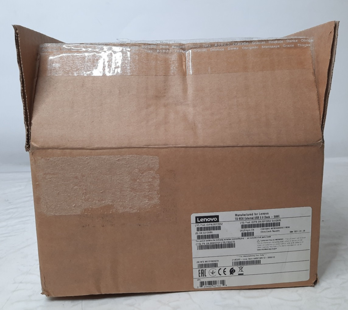 New Open Box Lenovo TD RDX External USB 3.0 Dock - 500GB Cartridge
