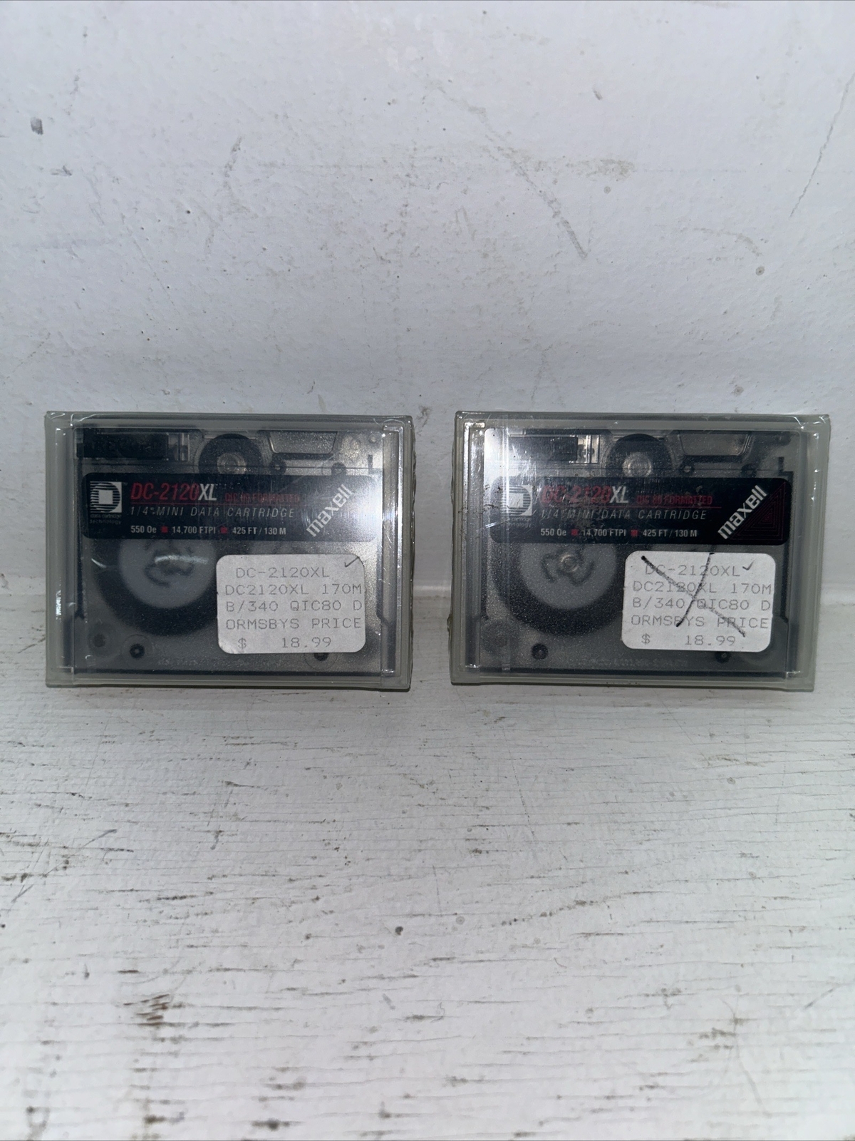 (2) MAXELL DC-2120XL  1/4" MINI DATA CARTRIDGE QIC 80 FORMATED 425 Ft NEW