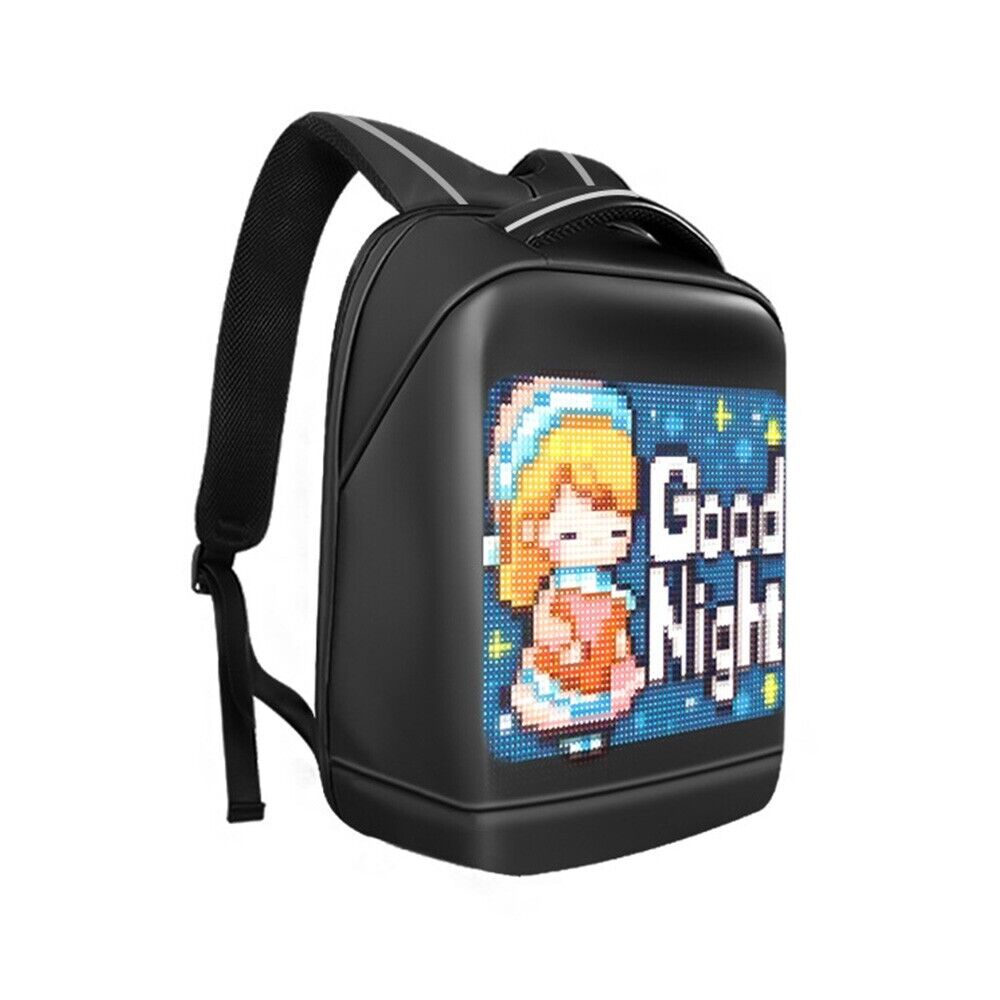 LED Backpack Light-up Display Bluetooth Laptop Bag Full-color Screen USB Port