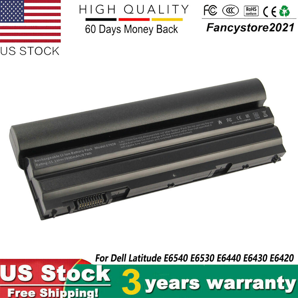9 Cell 87WH E6420 M5Y0X T54FJ Battery For Dell Latitude E5420 E6430 E6520