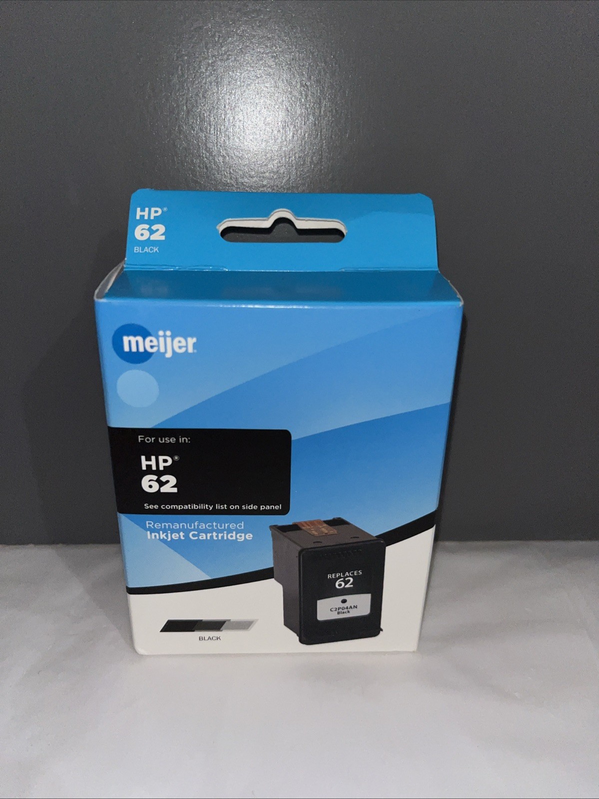 HP 62 Black Ink Cartridge 62 C2P04AN NEW Meijer Brand.