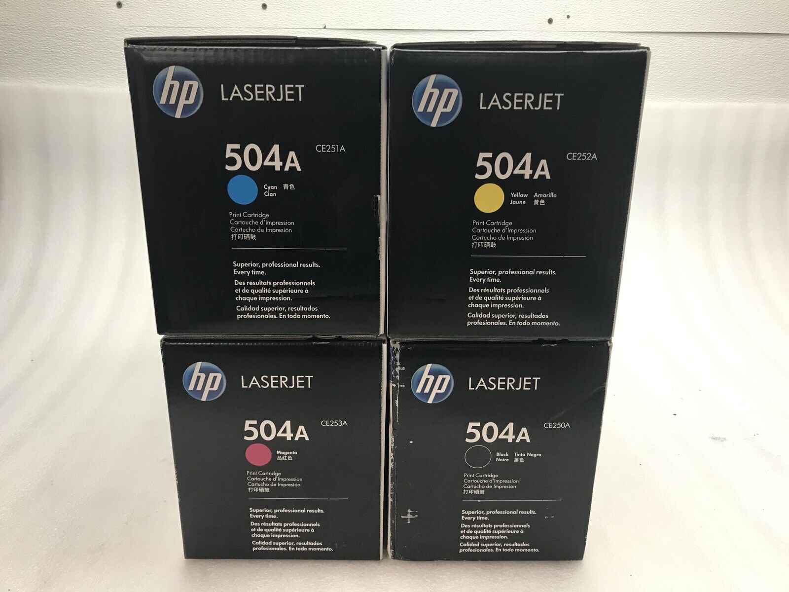 Genuine Sealed Set HP LaserJet 504A CE250A CE251A CE252A  CE253A Toner