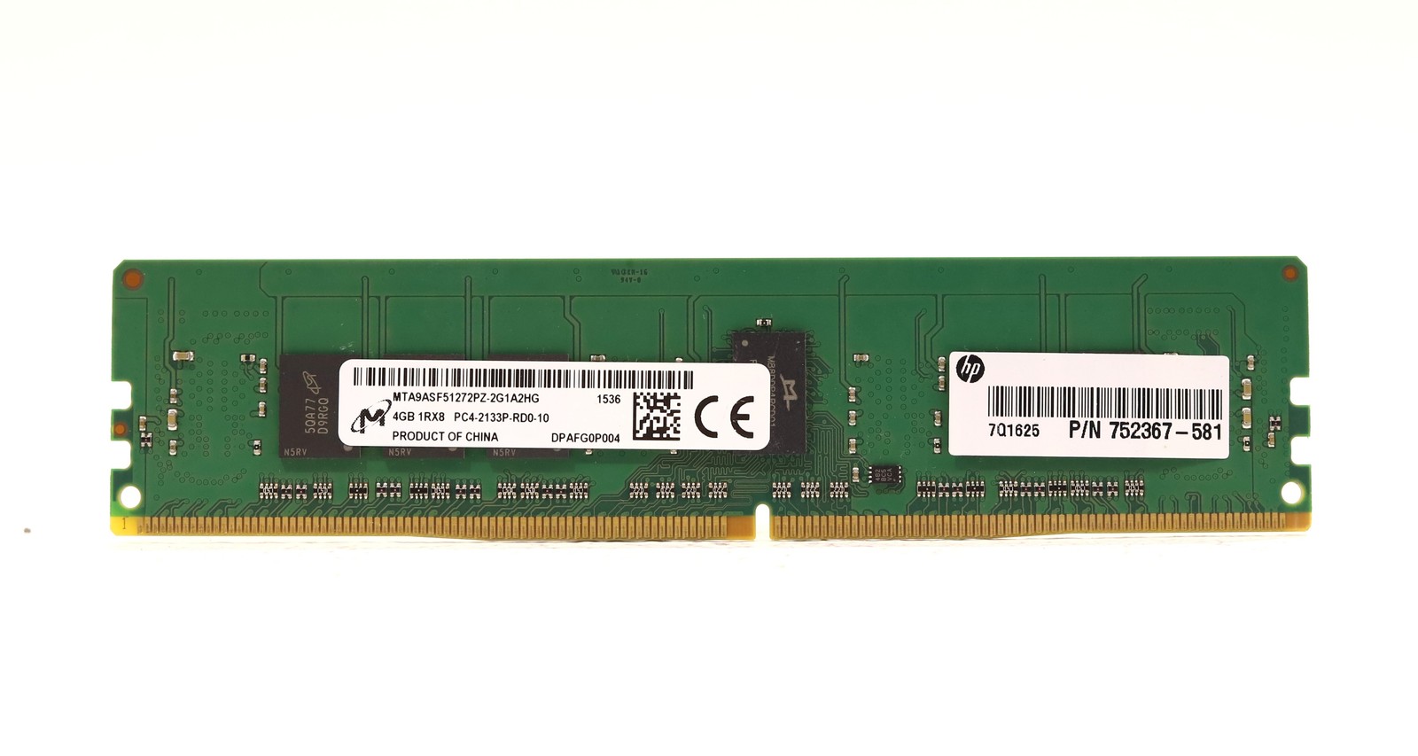 Micron 4GB 1Rx8 PC4-2133P-RD0-10 ECC REG Server Memory MTA9ASF51272PZ-2G1A2HG