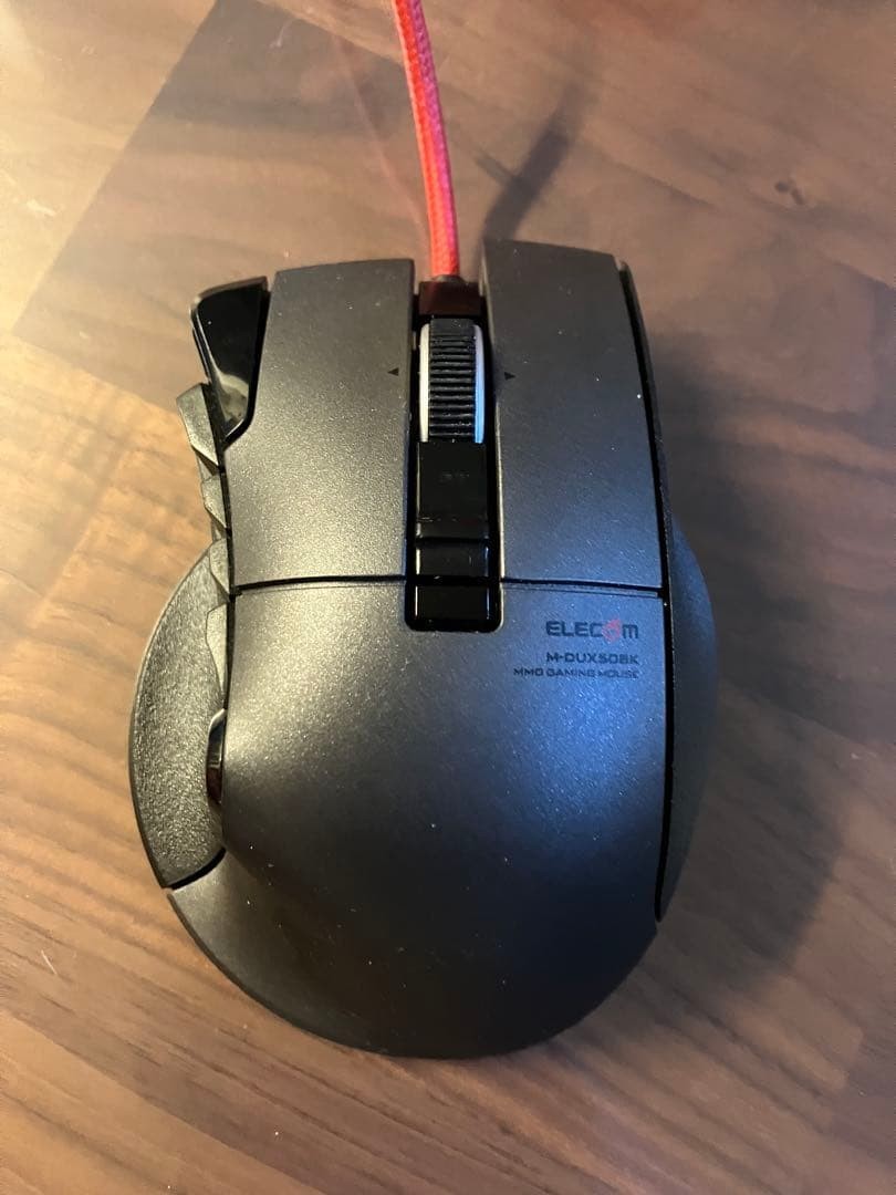 ELECOM Gaming Mouse DUX Wired 14 Button M-DUX50BK Black Used Limited From Japan