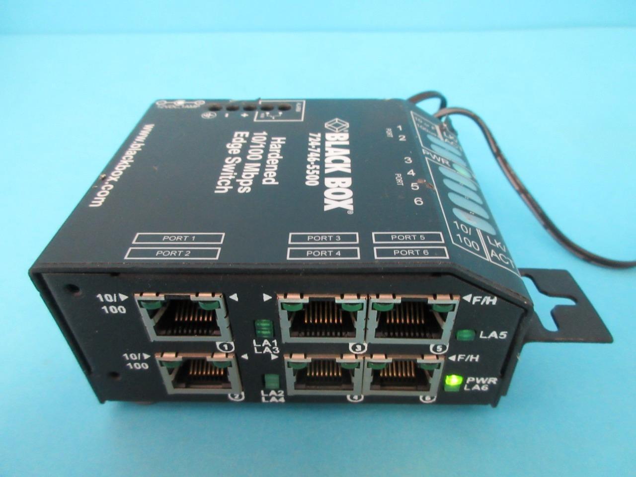BLACK BOX LBH600A-H 24 HARDENED 10/100 MBBS EDGE SWITCH 6 PORT WORKS GREAT