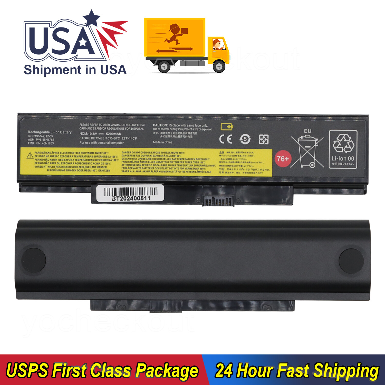 E555 45N1762 5N1763 76+ 48Wh Battery For Lenovo ThinkPad E550 E550c E560 Edge