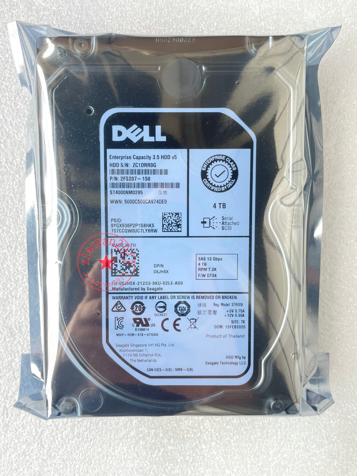 FOR DELL original 4TB SAS 12Gb hard disk 05JH5X 5JH5X ST4000NM0295