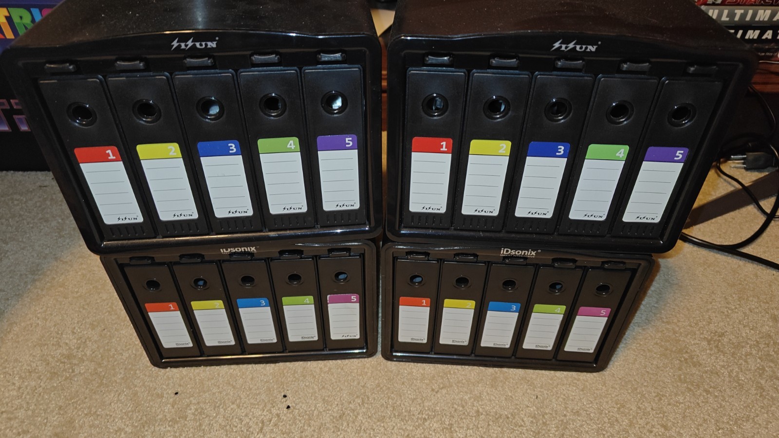 PHB35-5 Hard Drive Disk Storage Box 5 Bays 3.5" HDD 4QTY