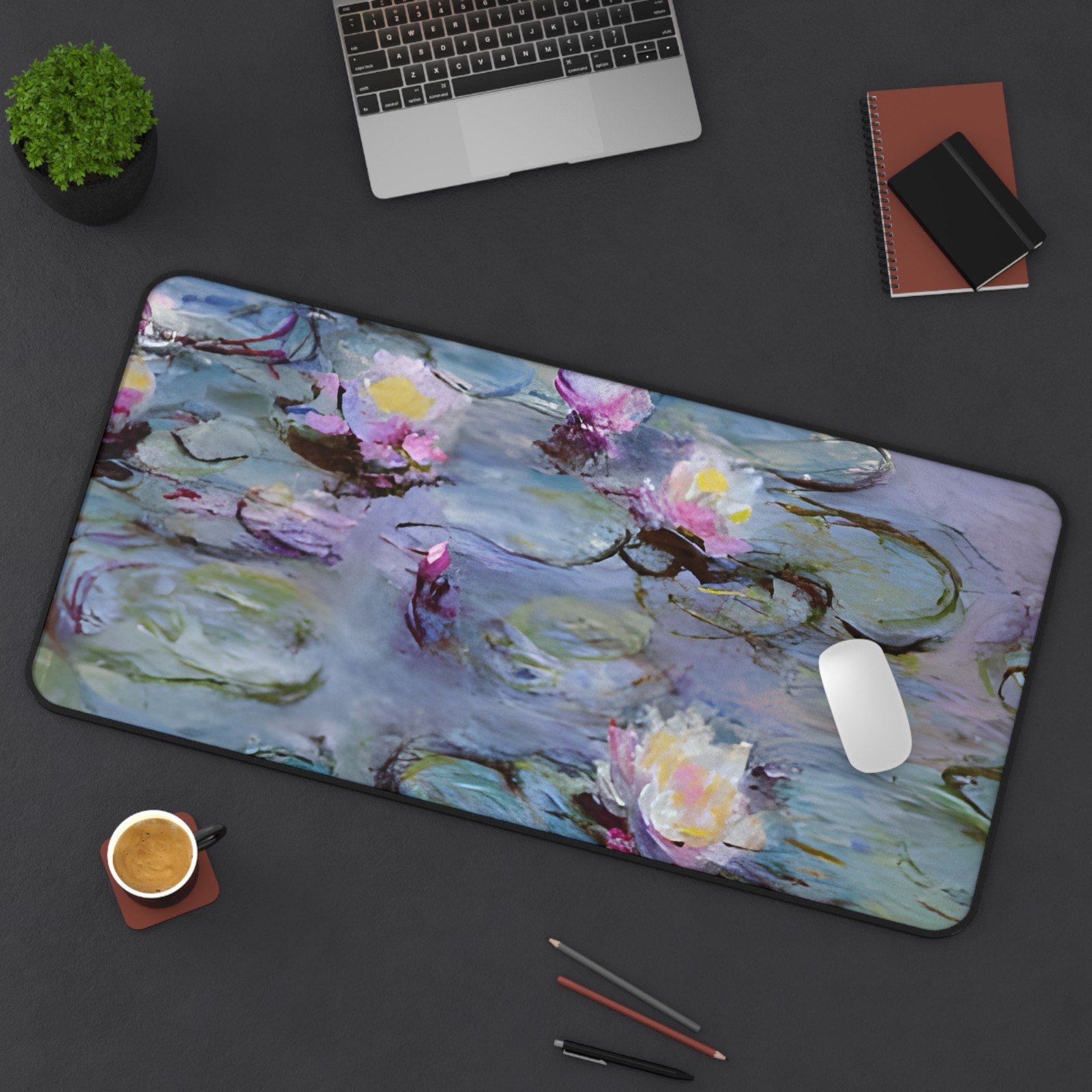 Claude Monet Water Lilies Impressionist Graphic Desk Mat Mouse Pad Decor Office