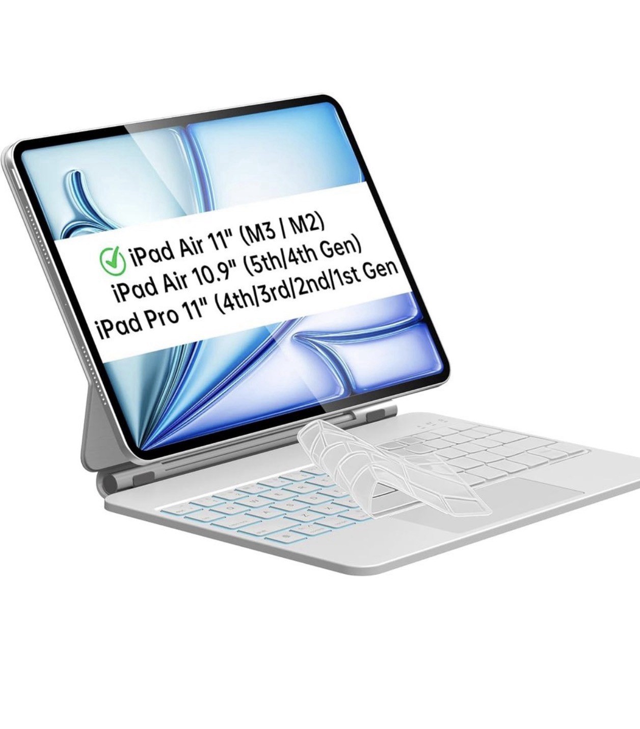 Otuoor iPad Air 11" Case Keyboard (M3/M2) iPad Pro 11"(4/3/2/1 Gen) SEALED White