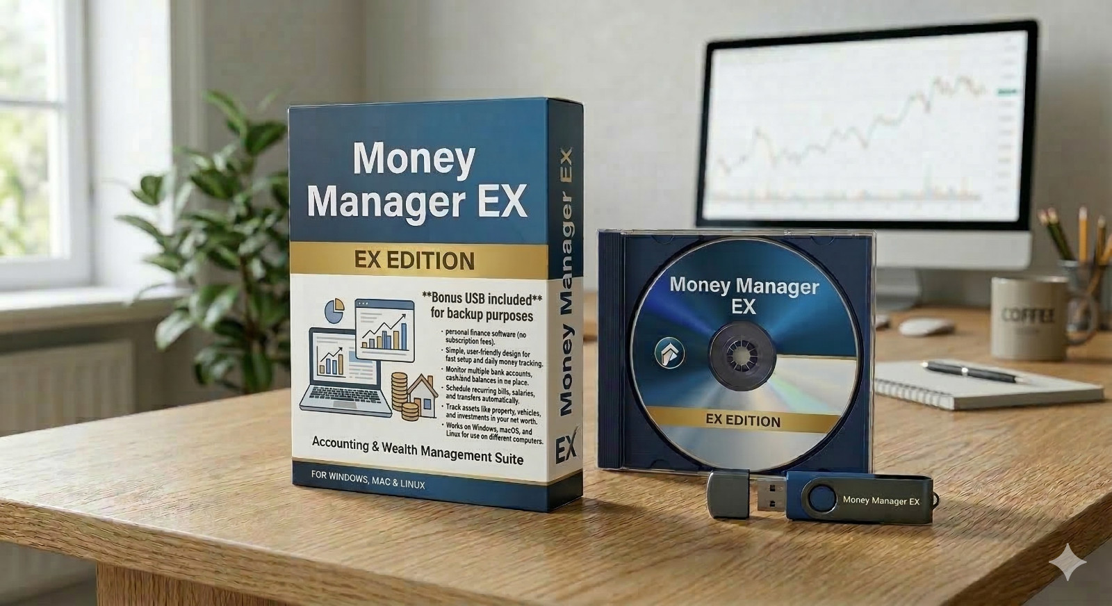 Personal Accounting, Banking And Budgeting Software Money Manager Ex - | CD USB