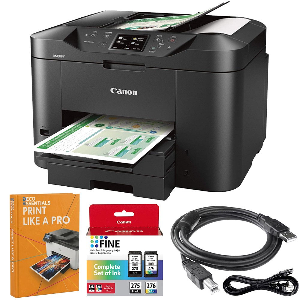 Canon MAXIFY MB2720 Wireless Color Photo Printer w/ Scanner, Copier, Fax Bundle