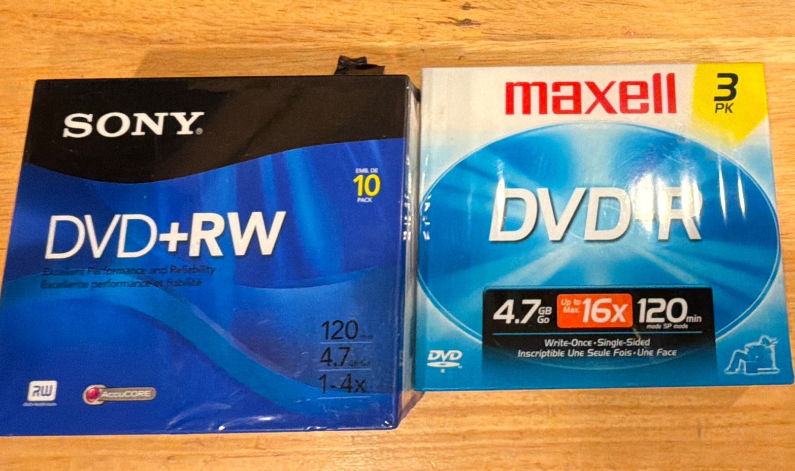 Sony and Maxwell 13 blank DVDs