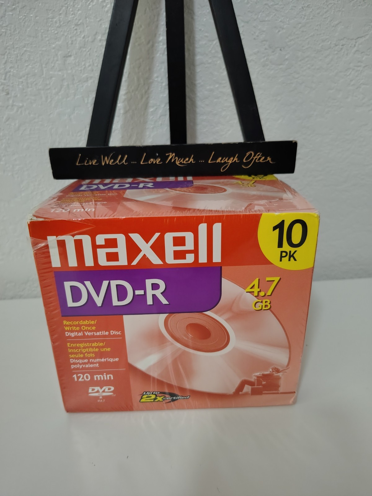 New Maxell DVD-R 10 pk 4.7 gb 120 min 2X Discontinued Blank Recordable Disc