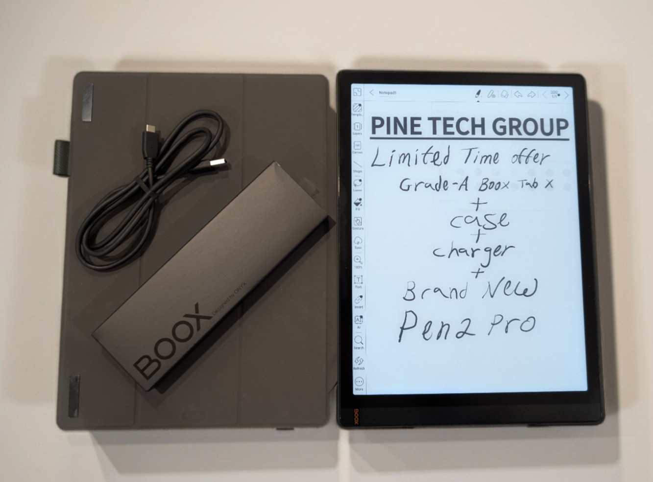Onyx Boox Tab X 13.3" E-Ink Tablet 128GB Bundle - New Pen2 Pro & Case - Grade A