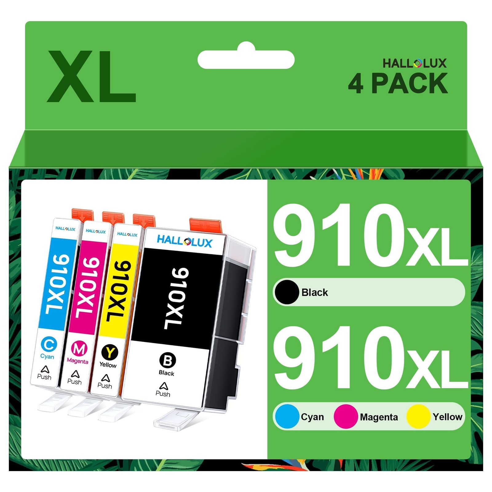 HALLOLUX Ink Cartridges For HP 910 XL Printers (4 Pack) 910 Ink Cartridges