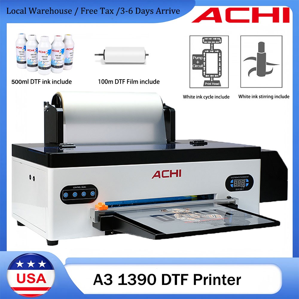 ACHI A3 DTF Printer Epson 1390 Head Direct to Trasnfer Film DIY T-shirt Printer
