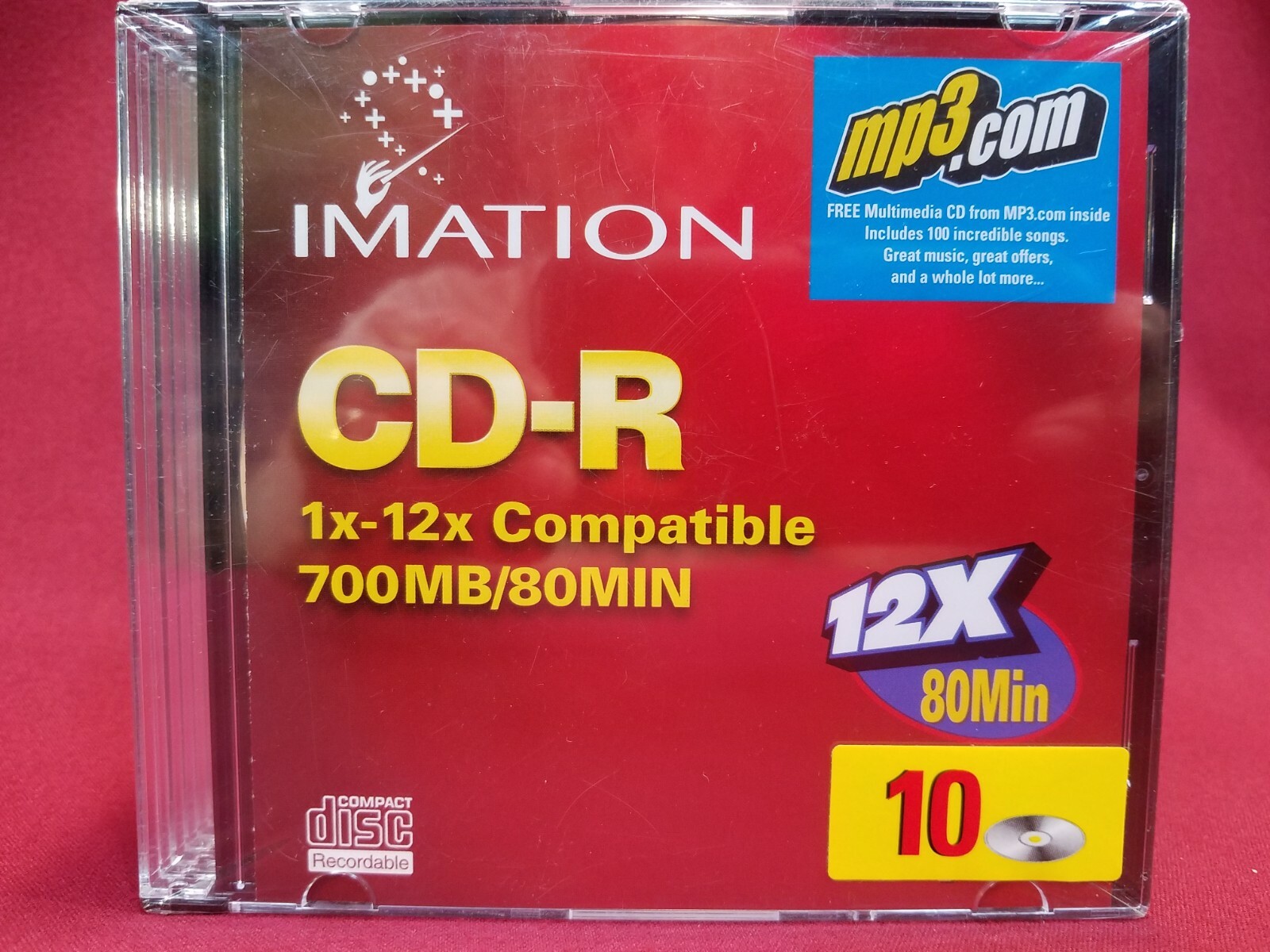 CD-R 10-PACK Imation 80 minutes 700 MG 12x in Jewel Cases 1x-12x Compatible