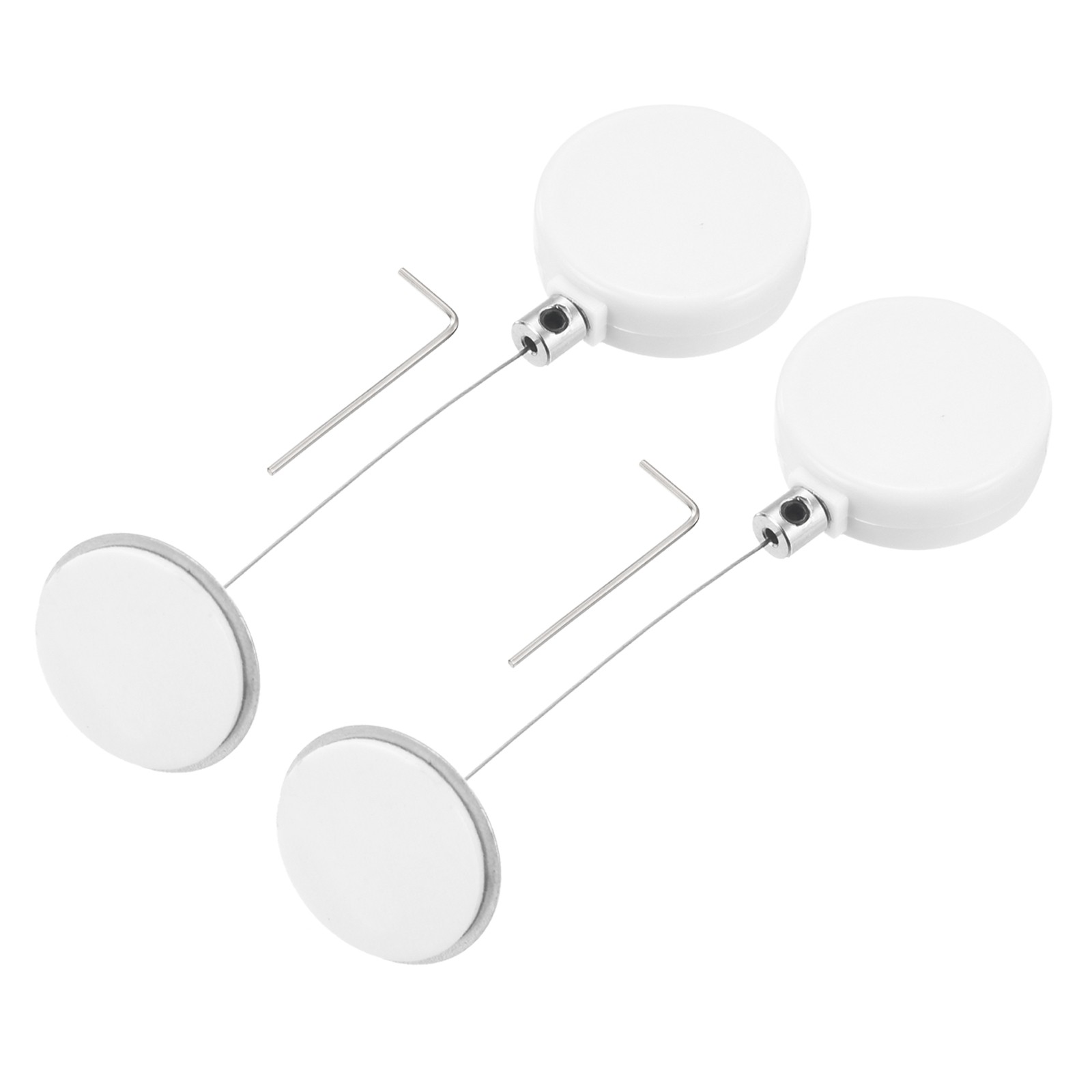 1.8ft Retractable Cable Security Lock w/ Round Patch Wrench White 2 Pack