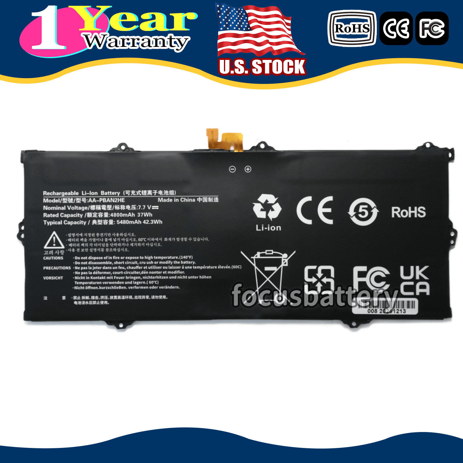 AA-PBAN2HE 42.3Wh Battery for Samsung Galaxy Book Go NP340XLA NP545XLA XE340XDA