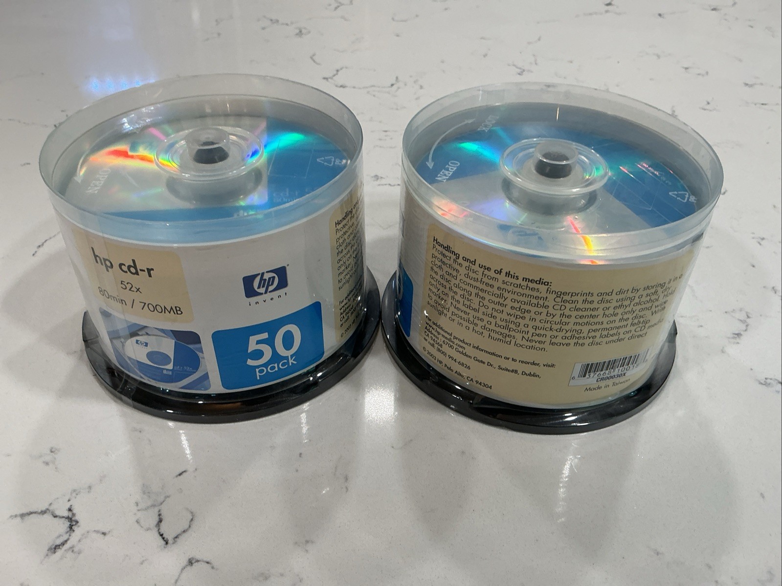 Lot of (2) 50 CDs HP Hewlett Packard CD-R 52x 700MB 80Min NEW & SEALED