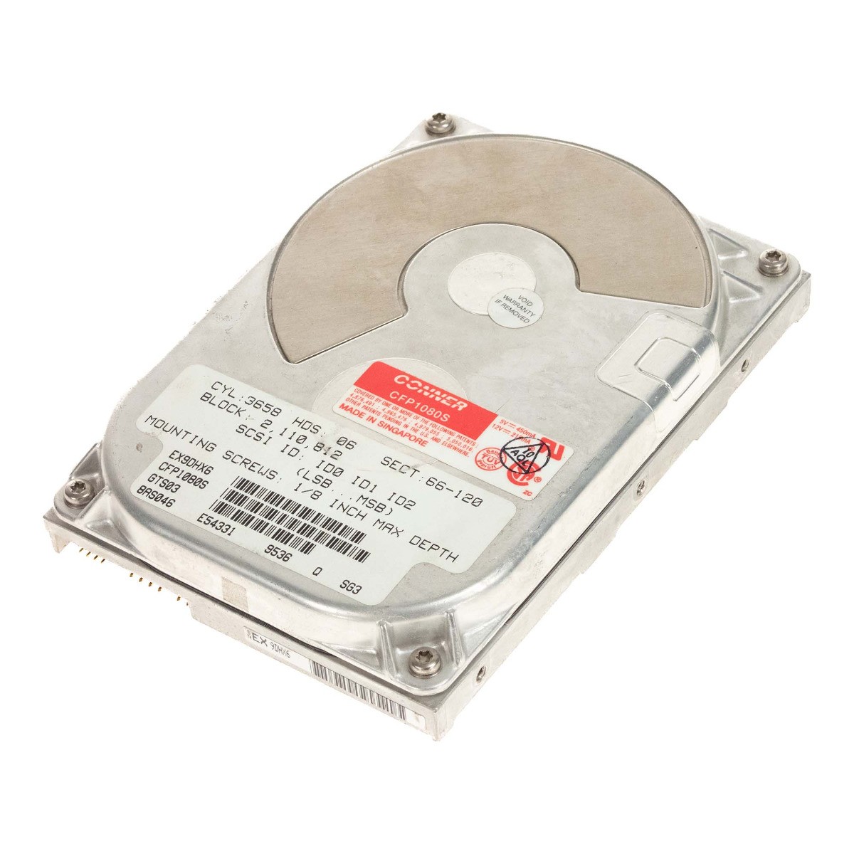 Conner Hard Drive 1.08GB CFP1080S 5.4K Fast SCSI-2 50-PIN 3.5''