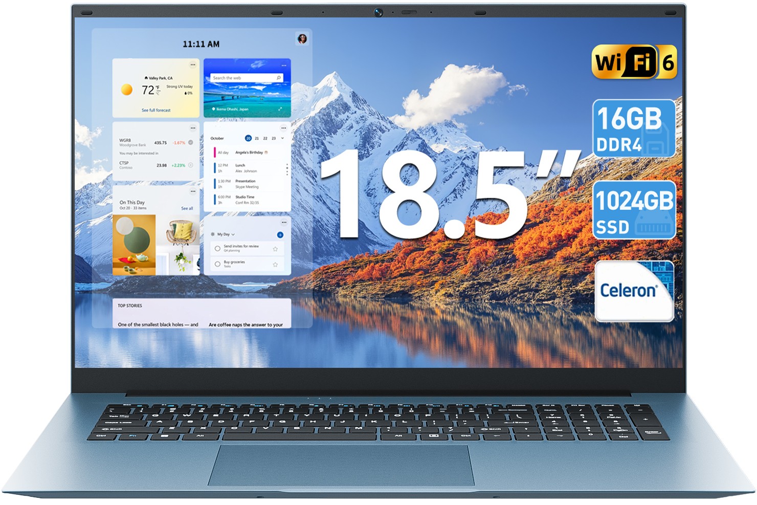 NEW SGIN 18.5" Laptop Intel Core i3-10100Y 16GB RAM 1TB SSD RJ45 USB-C Win11
