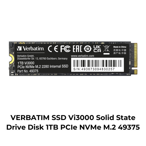 VERBATIM SSD Vi3000 Solid State Drive Disk 1TB PCIe NVMe M.2 49375
