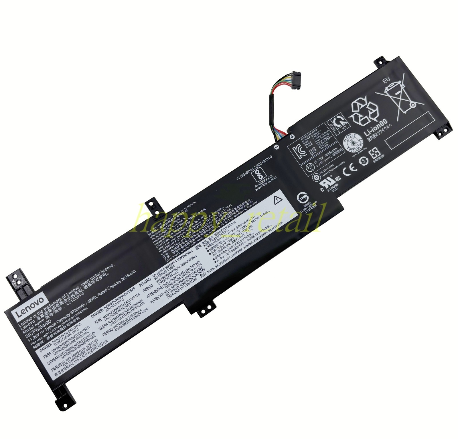 Genuine L21C3PF0 Battery for Lenovo IdeaPad 1-14IJL7 1-15ALC7 L21L3PF0 L21M3PF0
