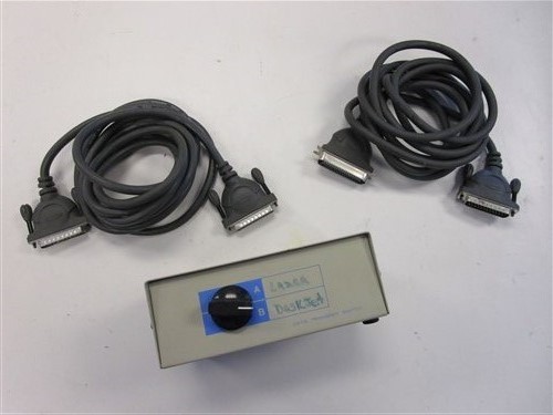 COMPUTER DATA TRANSFER SWITCH WITH TWO 6' FEET PRINTER CABLES