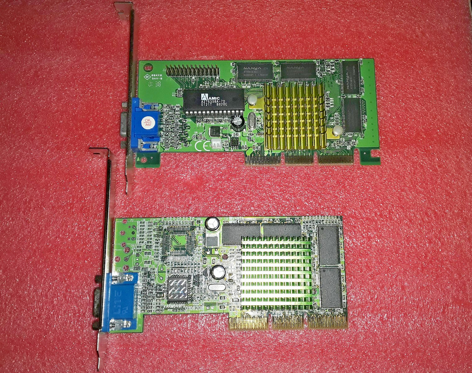 Lot of 2 XFX/PINE Nvidia TNT2 M64 32MB AGP 4X video card