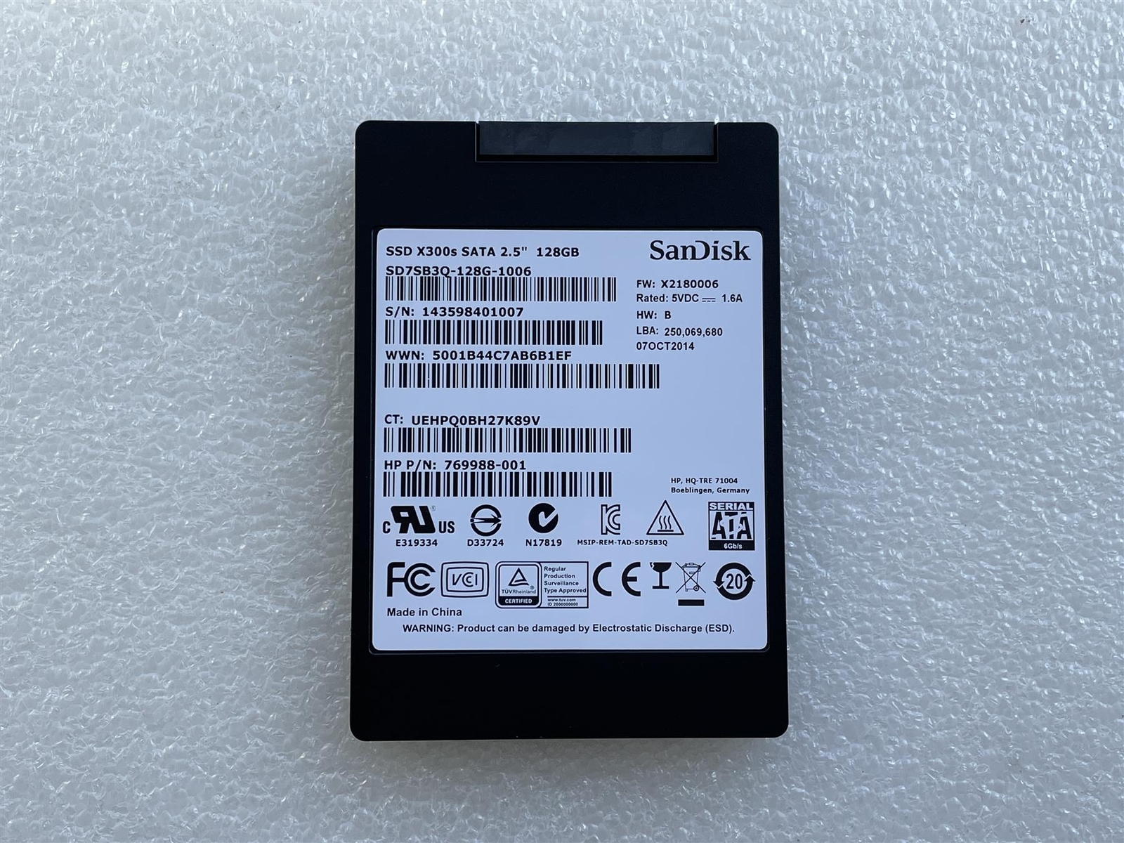 For HP 905486-001 Sandisk X300S 128GB SATA 2.5 inch SATA SSD Hard Drive