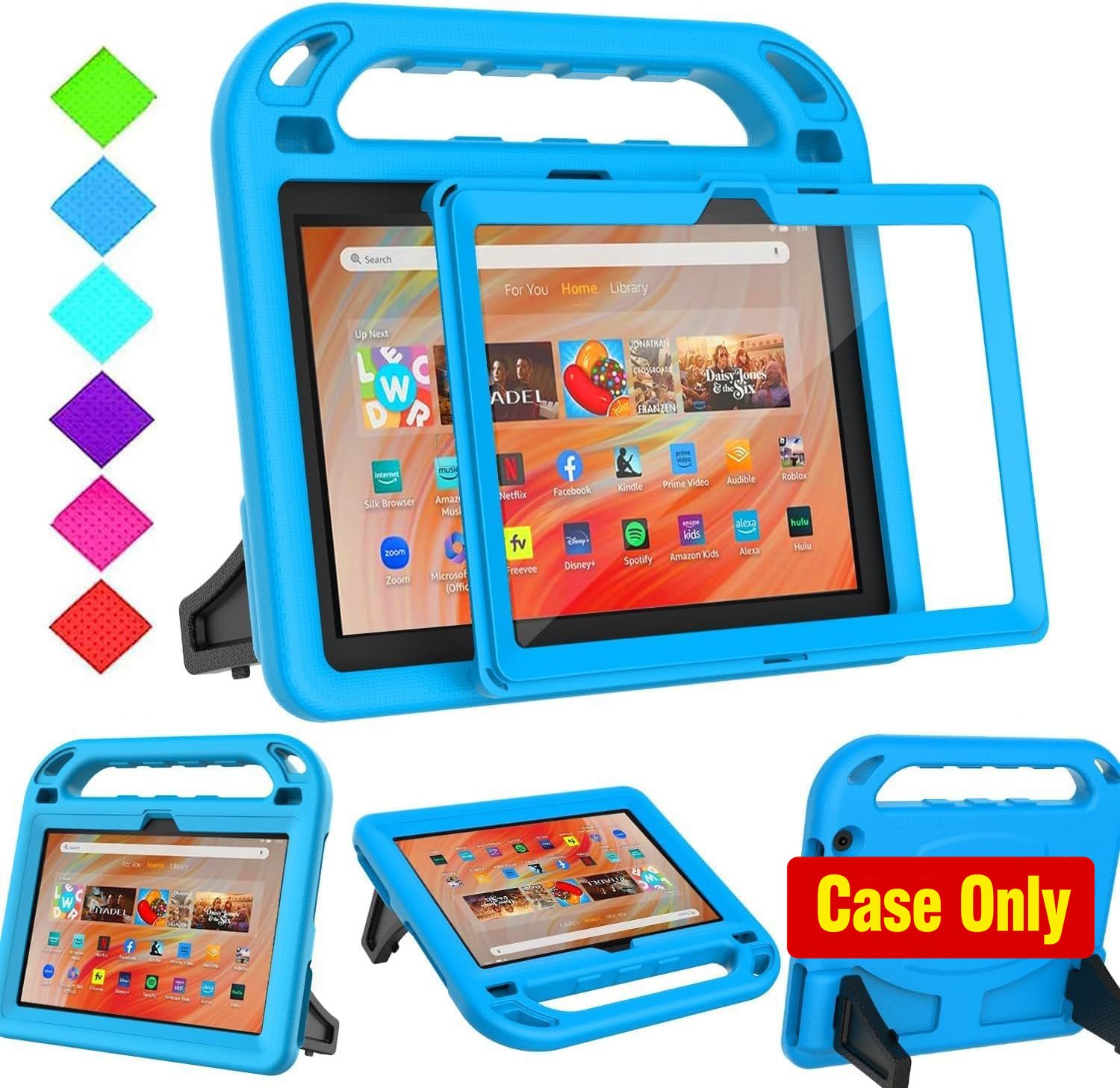 Case for Fire HD 10 Tablet, Blue with Screen Protector