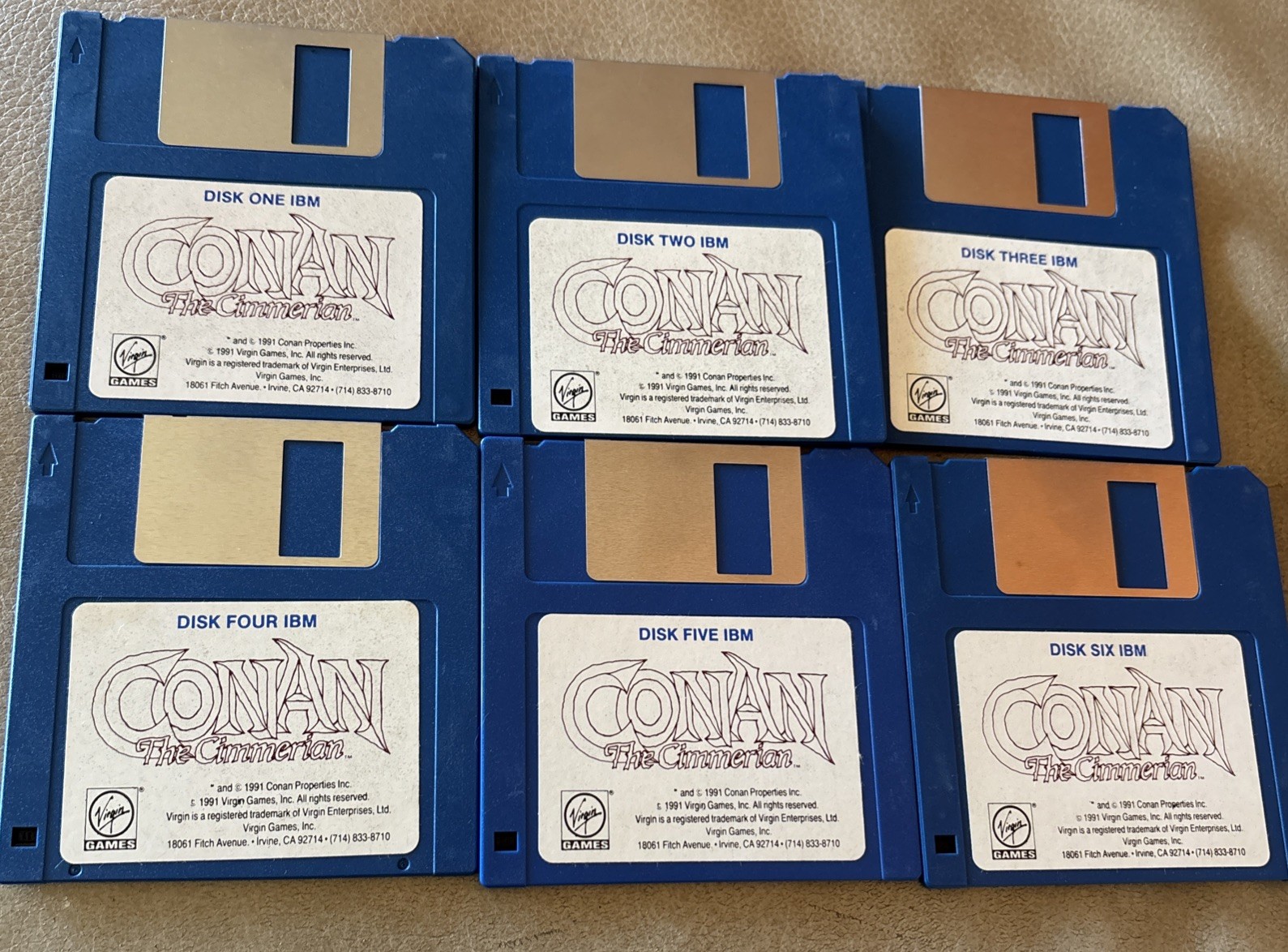 Vintage Computer Game Conan The Cimmerian 1991 6 Disks Virgin Games
