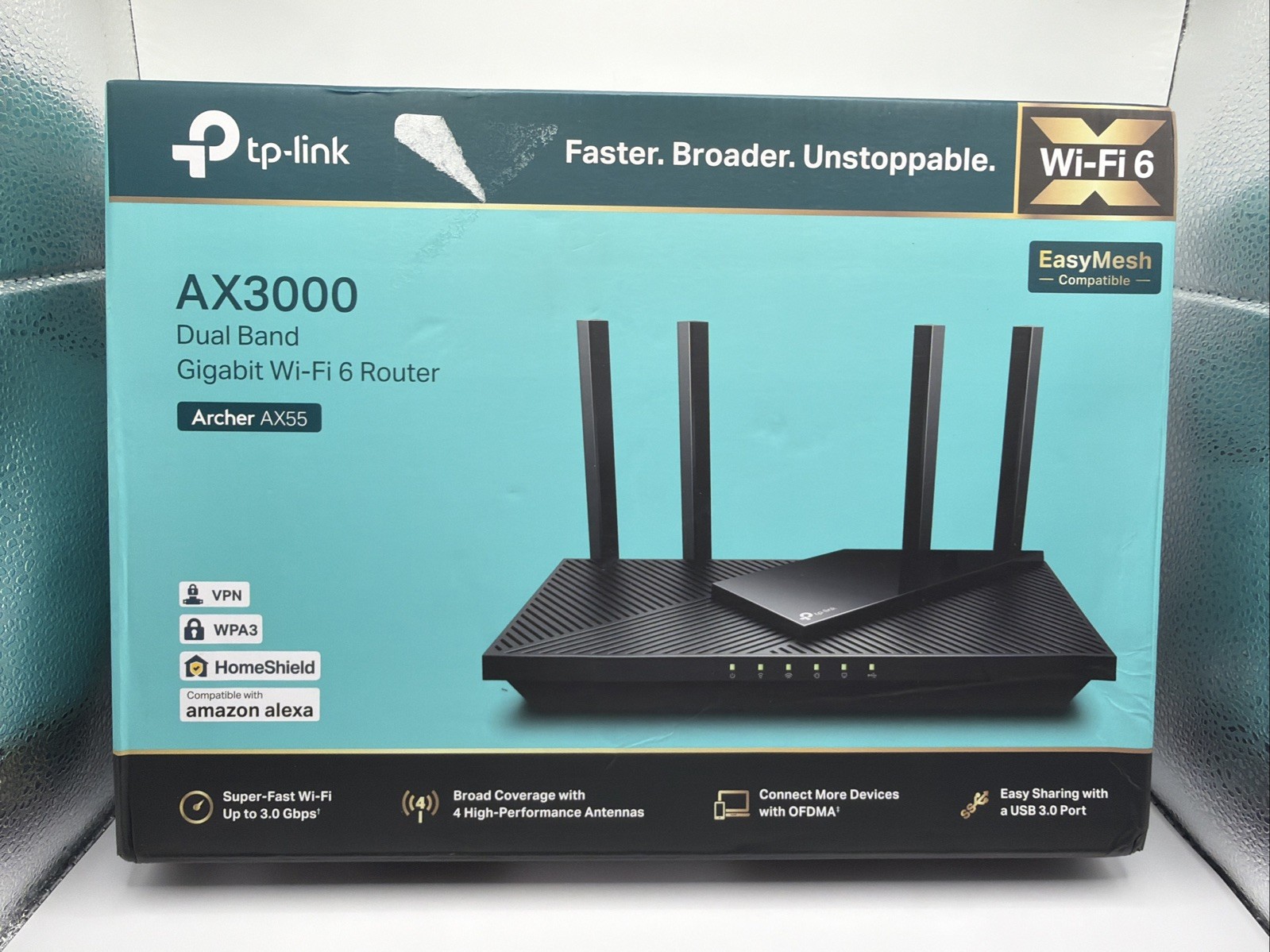 TP-Link Archer AX55 AX3000 Dual Band Gigabit Wi-Fi 6 Router Wireless NEW Sealed