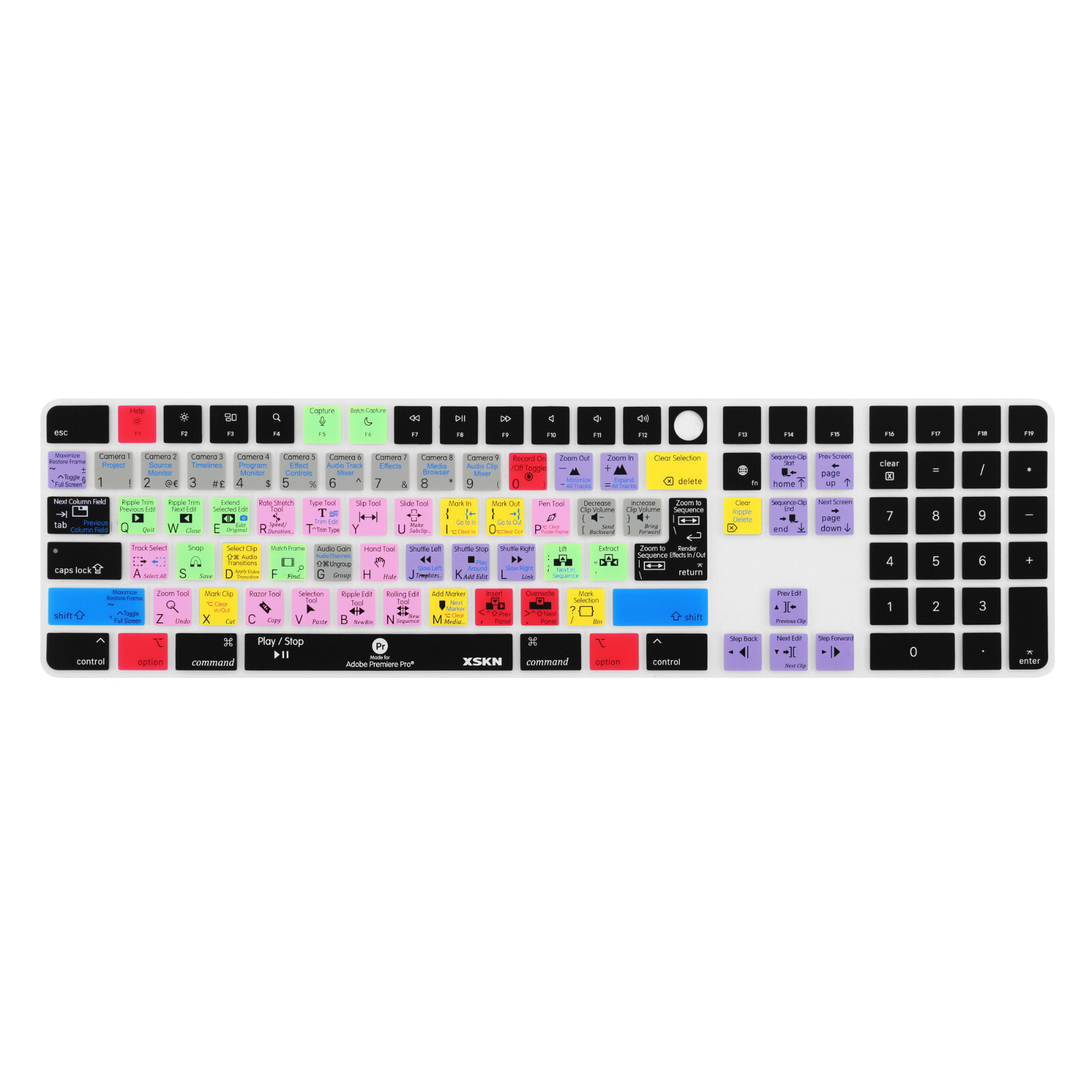 XSKN Premiere Pro Keyboard Cover for A2520 24" iMac Magic Keyboard and Numeric