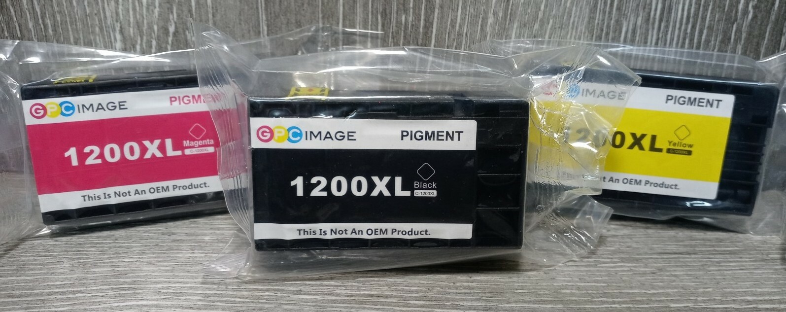 GPC Image ink cartridges 1200XL yellow, black, magenta for Canon Maxify Sealed