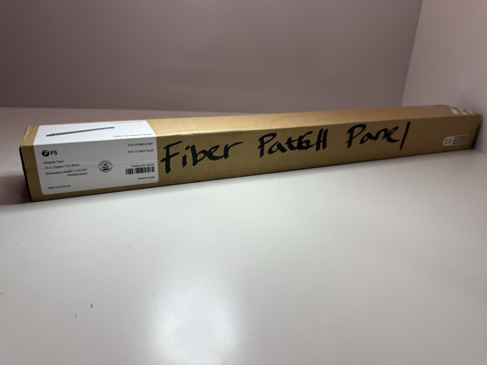 FS FHU 1U Fiber Patch Panel 48 Ports LC Duplex OS2 SMF Rack Mount – New
