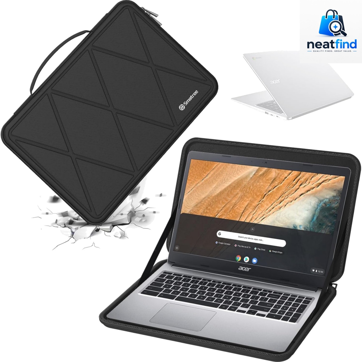 Lightweight Shockproof Laptop Sleeve for 15.6" Acer Chromebook - Travel Ready