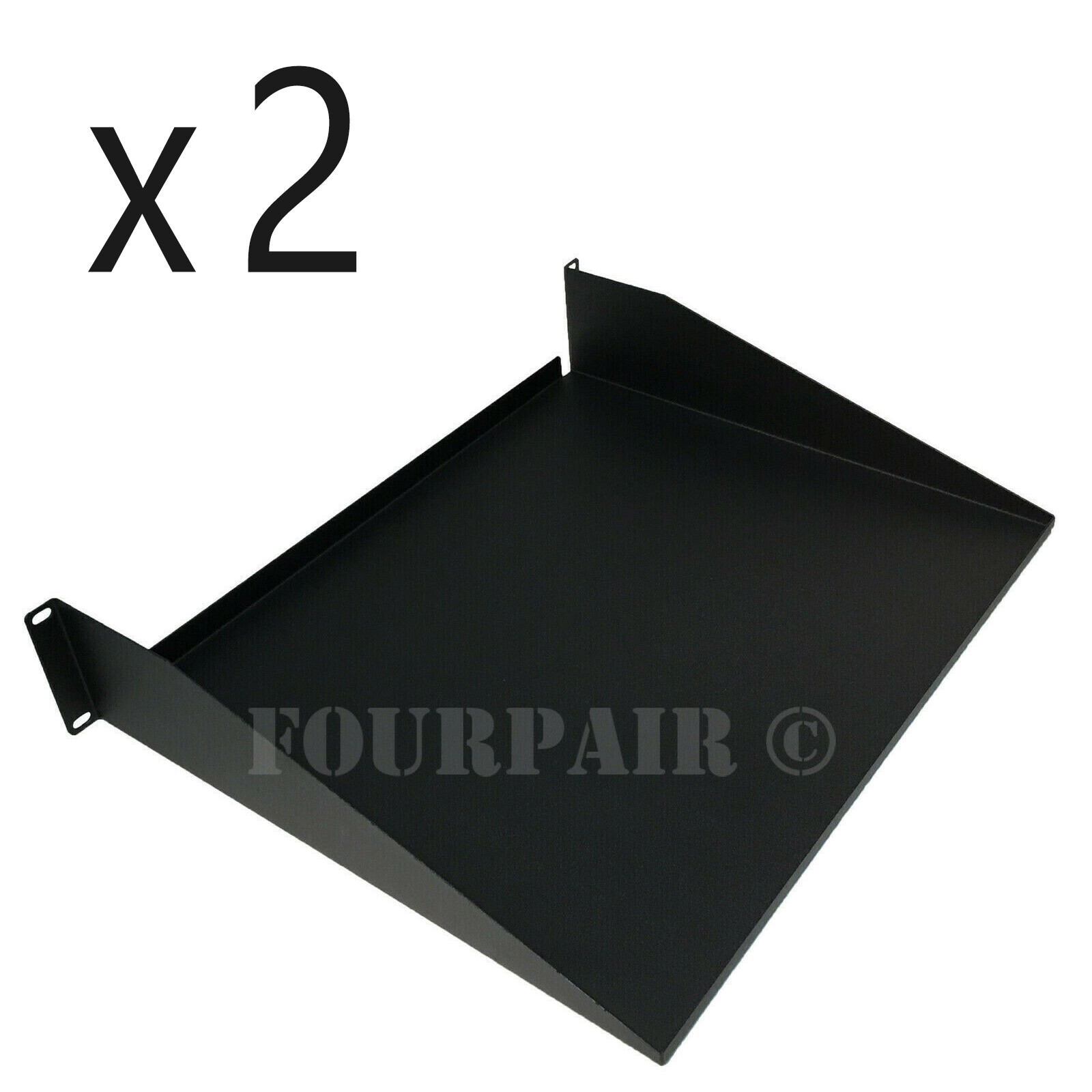 2 Pack - 2 Space Cantilever Server Monitor Rack Mount Shelf - 19" 2U 15" Deep