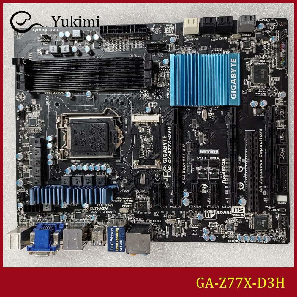 FOR GIGABYTE GA-Z77X-D3H DDR3*4 LGA 1155 32GB HDMI VGA DVI Motherboard Test OK