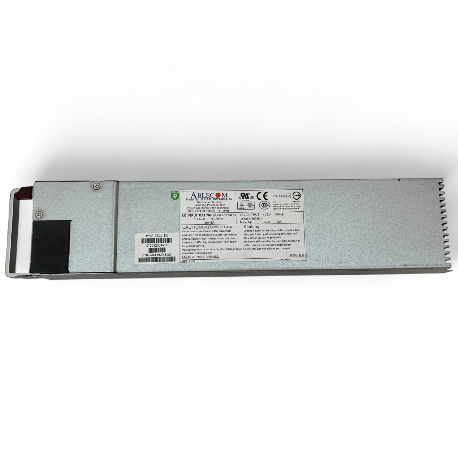 Ablecom PWS-702A-1R 100-240V 700 Watt Server Power Supply