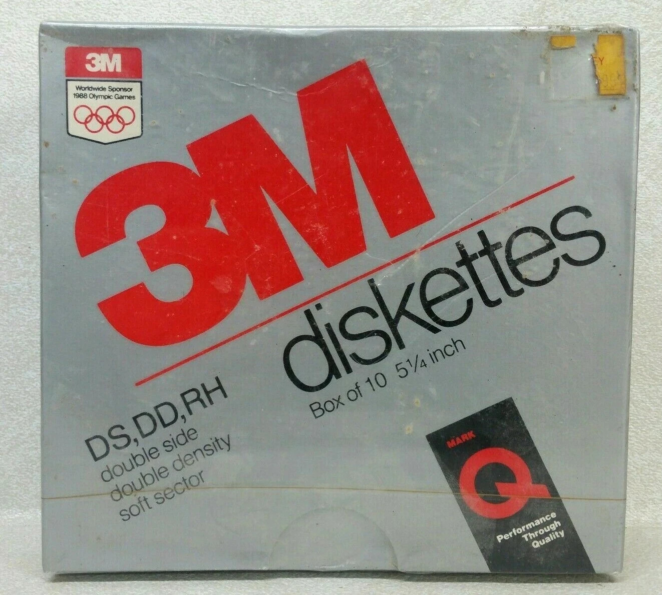 1987 3M Diskettes Box of 10 DS, DD, RH 5 1/4'' New Factory Sealed