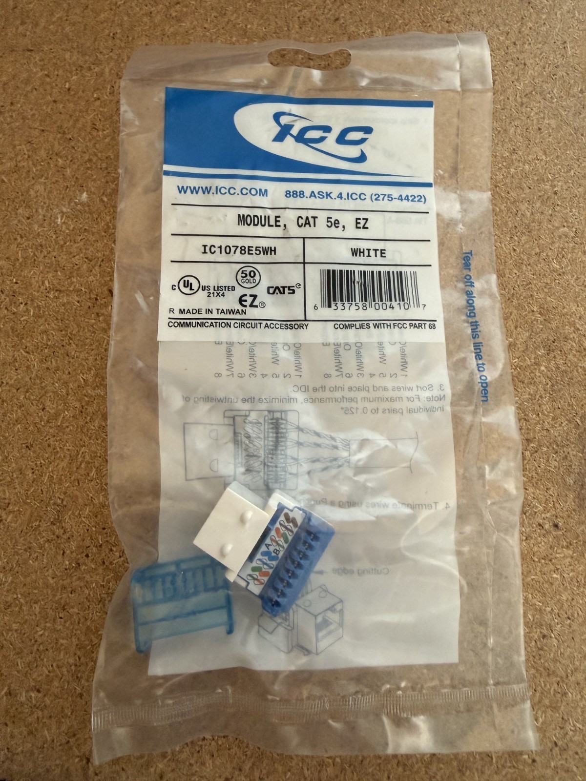 Lot 3 - ICC IC1078E5WH MODULE CAT 5E WHITE