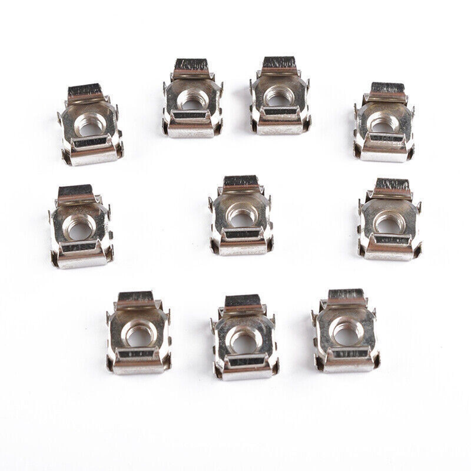 10pcs Metal Nickel-plated Square Hole Cage Nuts & Screws For Server Rack Cabinet